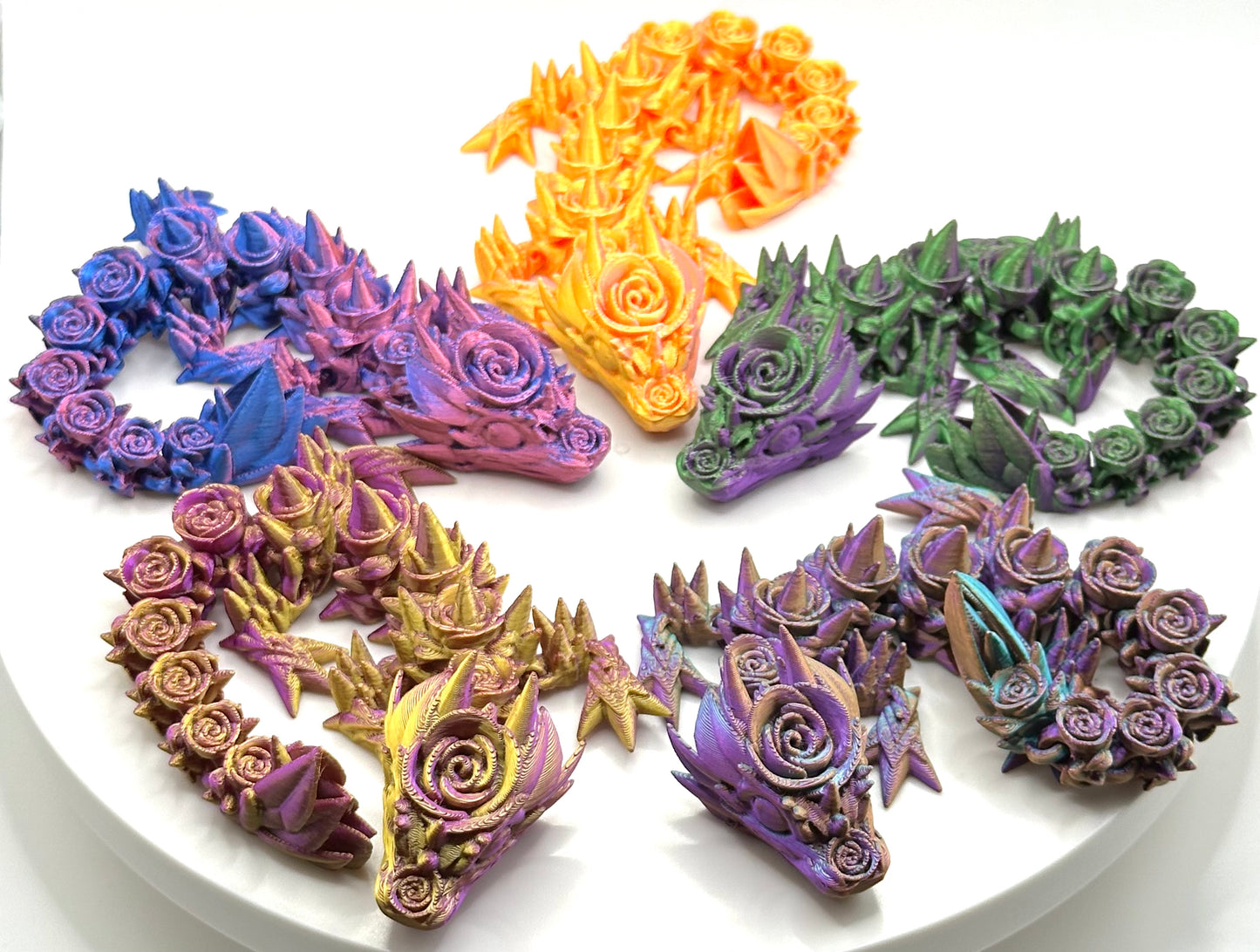 Rosen Drache in verschiedenen Farben 21.5 cm