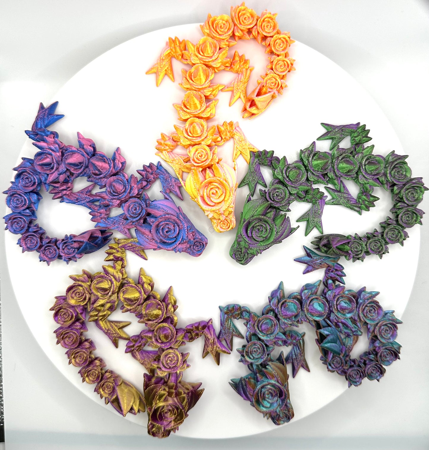 Rosen Drache in verschiedenen Farben 21.5 cm