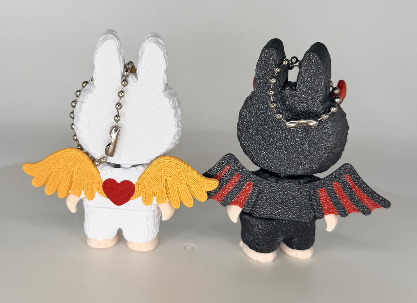 3D-gedruckte Engel & Teufel Figuren - Schlüsselanhänger Set