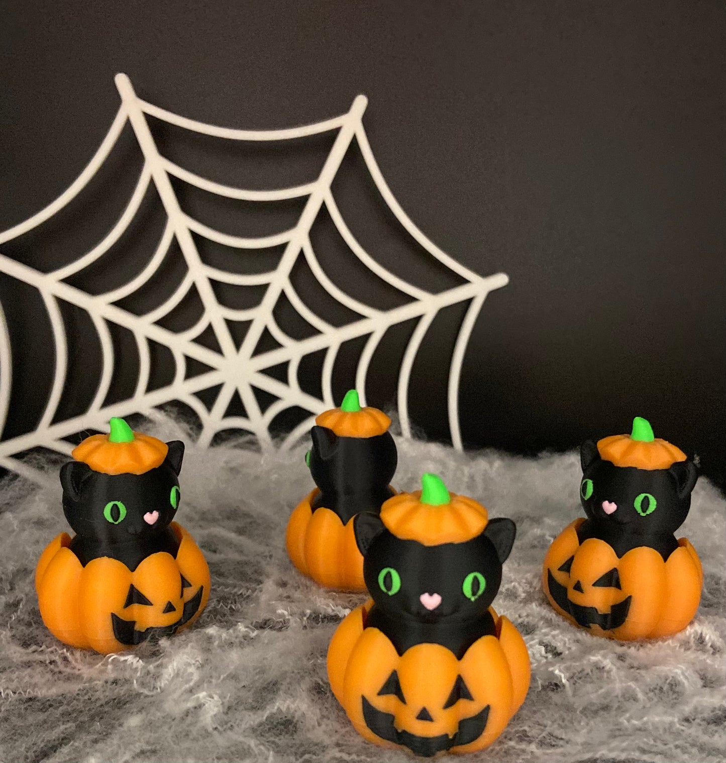 3D-gedruckte Halloween Katzen in Kürbissen – Clicker