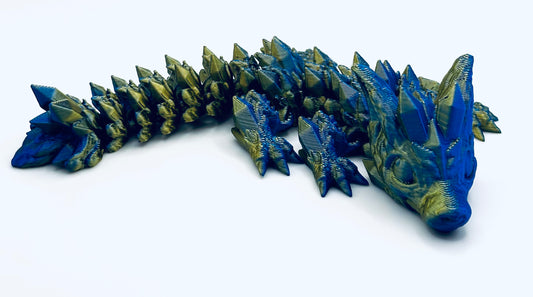 Baby Wolf Drache Royal Blau/ Gold 16 cm