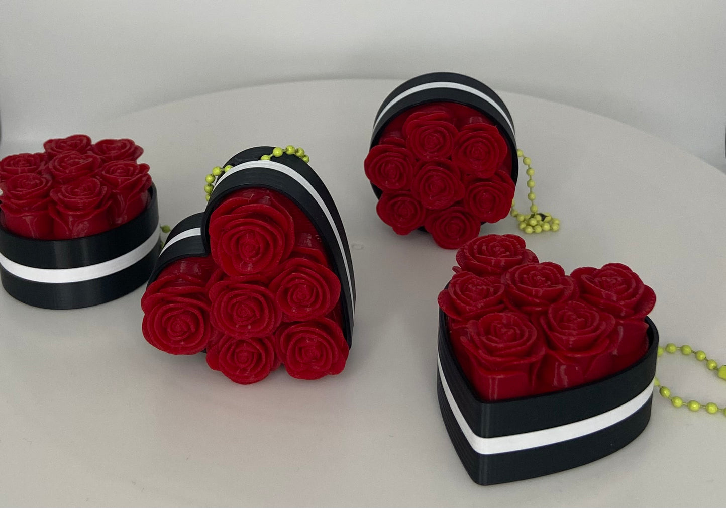 Romantische Rosen-Clicker 2er Set (Rund+Herz)