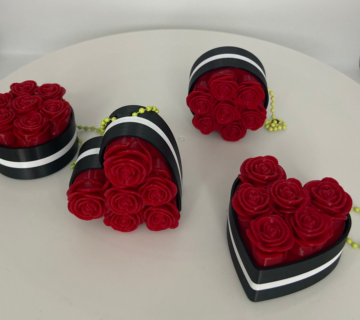 Romantische Rosen-Clicker 2er Set (Rund+Herz)