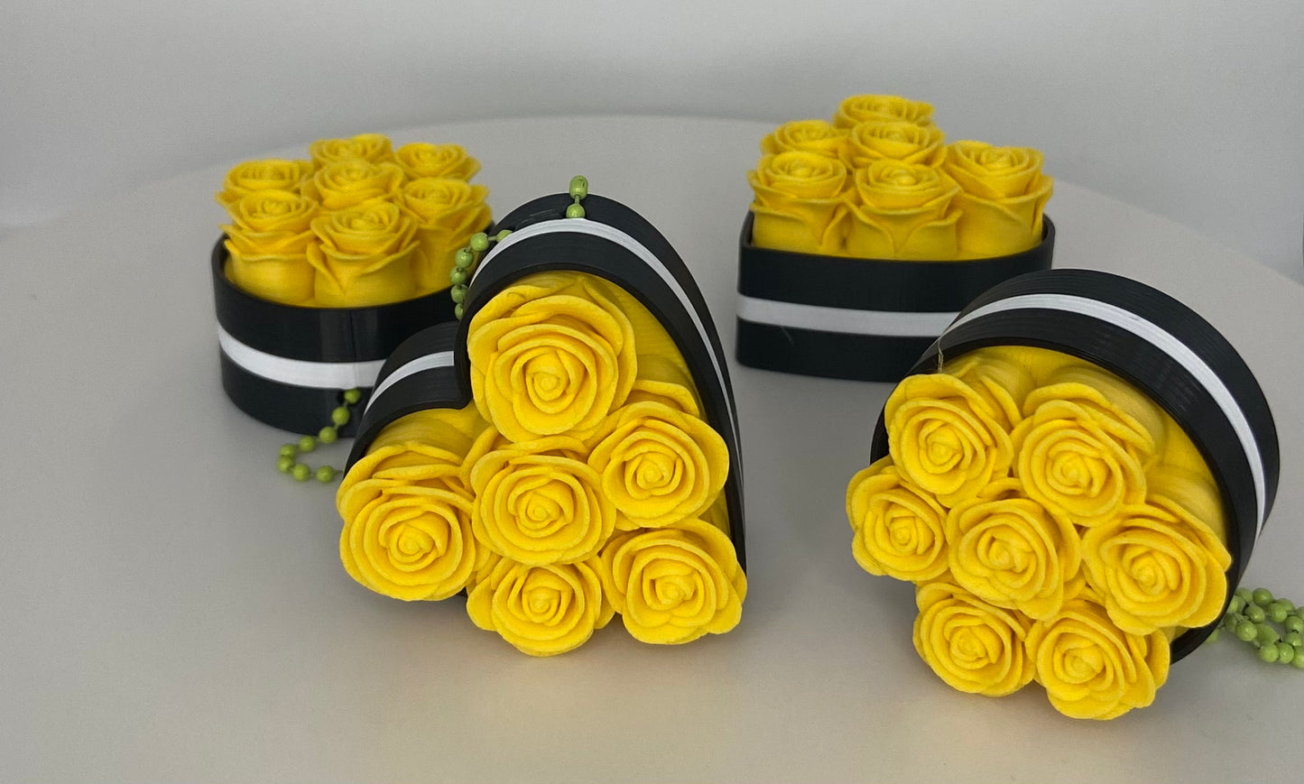 Romantische Rosen-Clicker 2er Set (Rund+Herz)