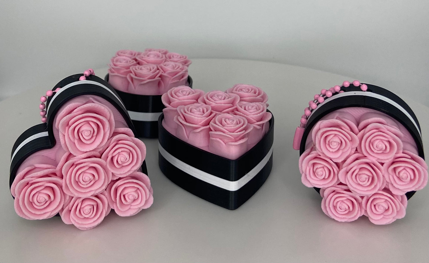 Romantische Rosen-Clicker 2er Set (Rund+Herz)