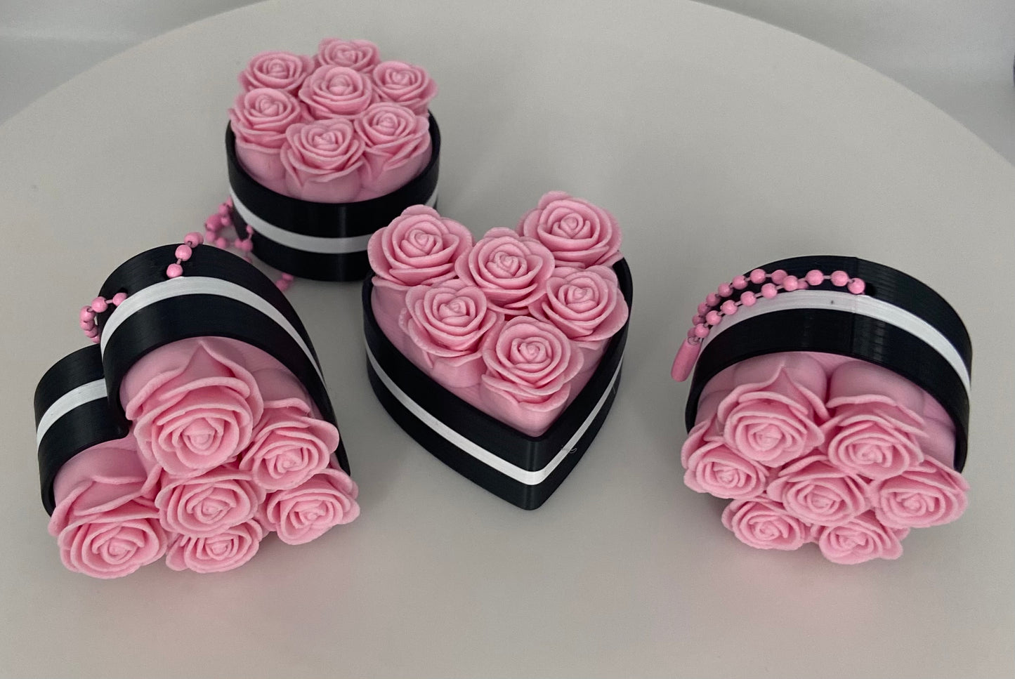 Romantische Rosen-Clicker 2er Set (Rund+Herz)