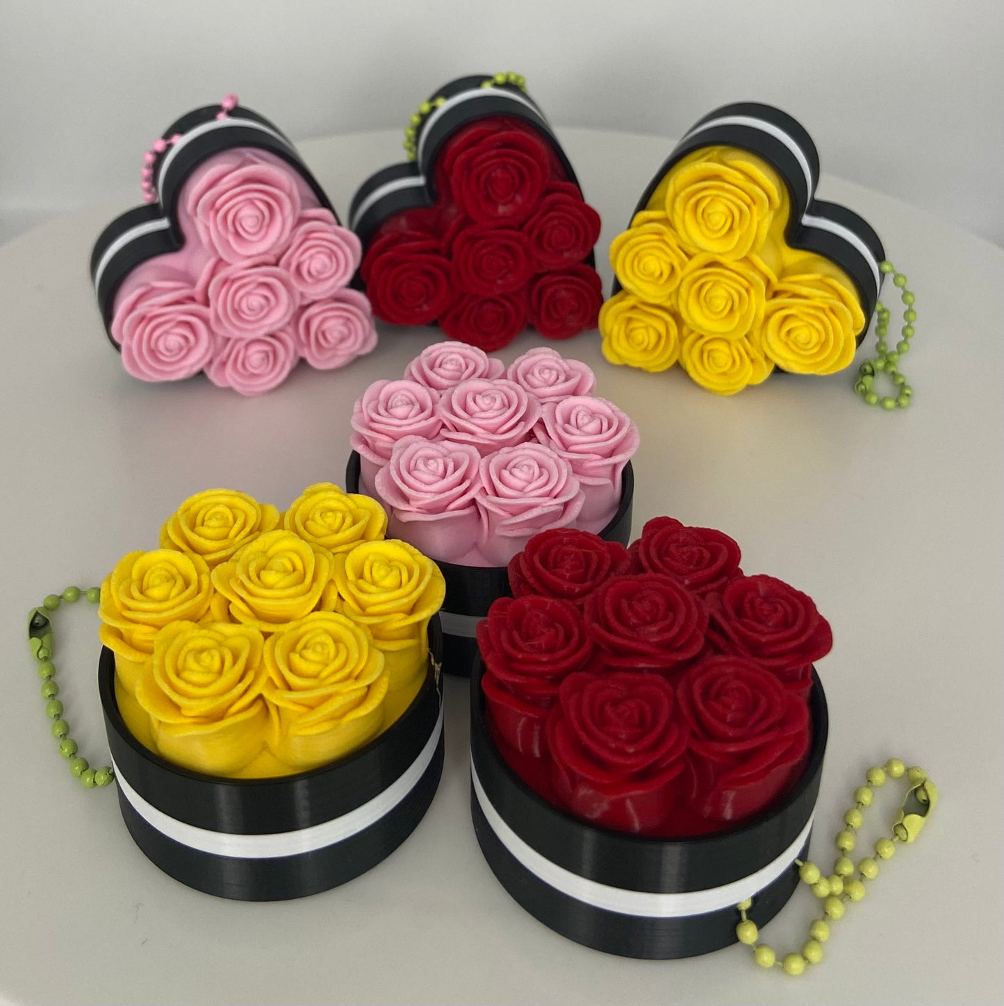 Romantische Rosen-Clicker 2er Set (Rund+Herz)