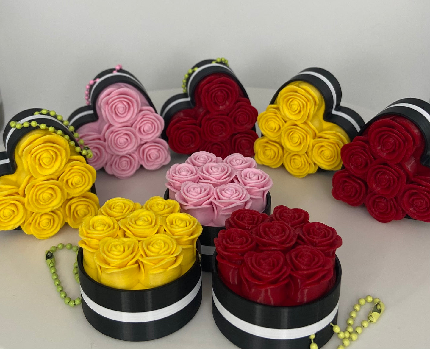 Romantische Rosen-Clicker 2er Set (Rund+Herz)