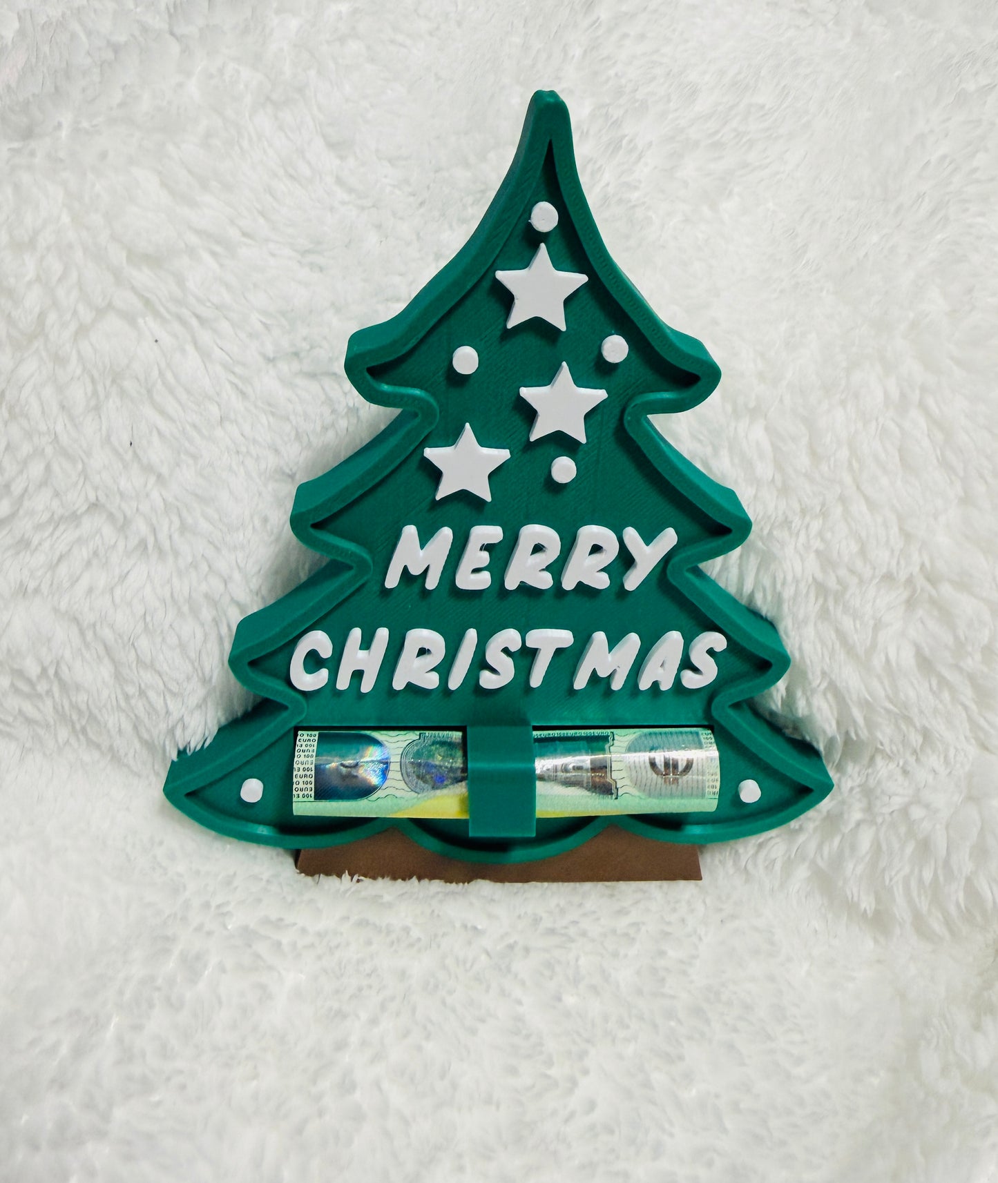 Geldgeschenk in Form eines Weihnachtsbaums