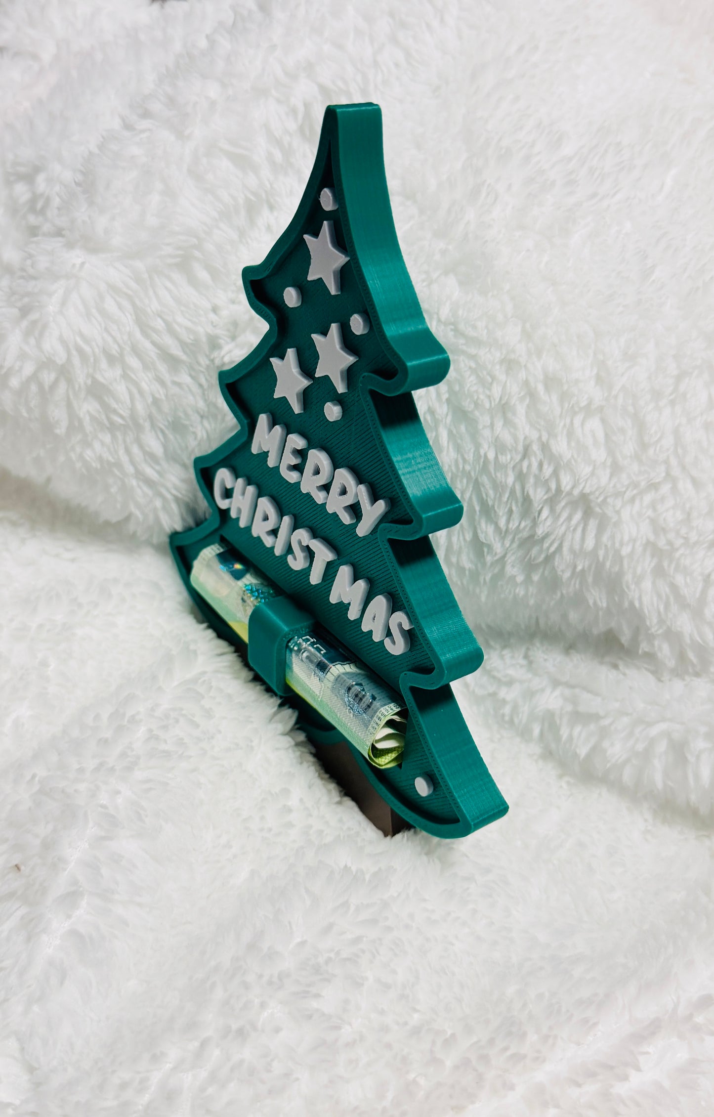 Geldgeschenk in Form eines Weihnachtsbaums