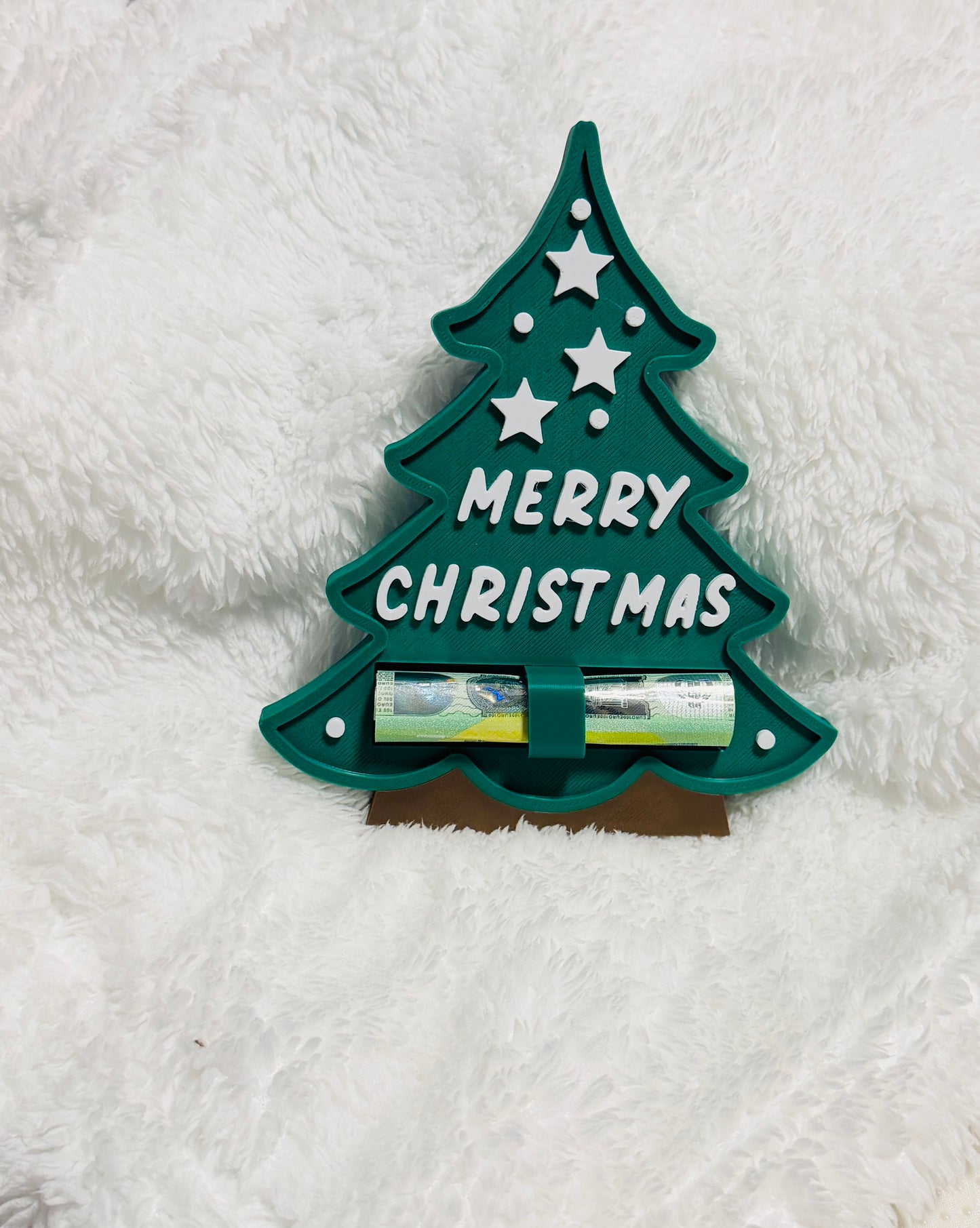 Geldgeschenk in Form eines Weihnachtsbaums