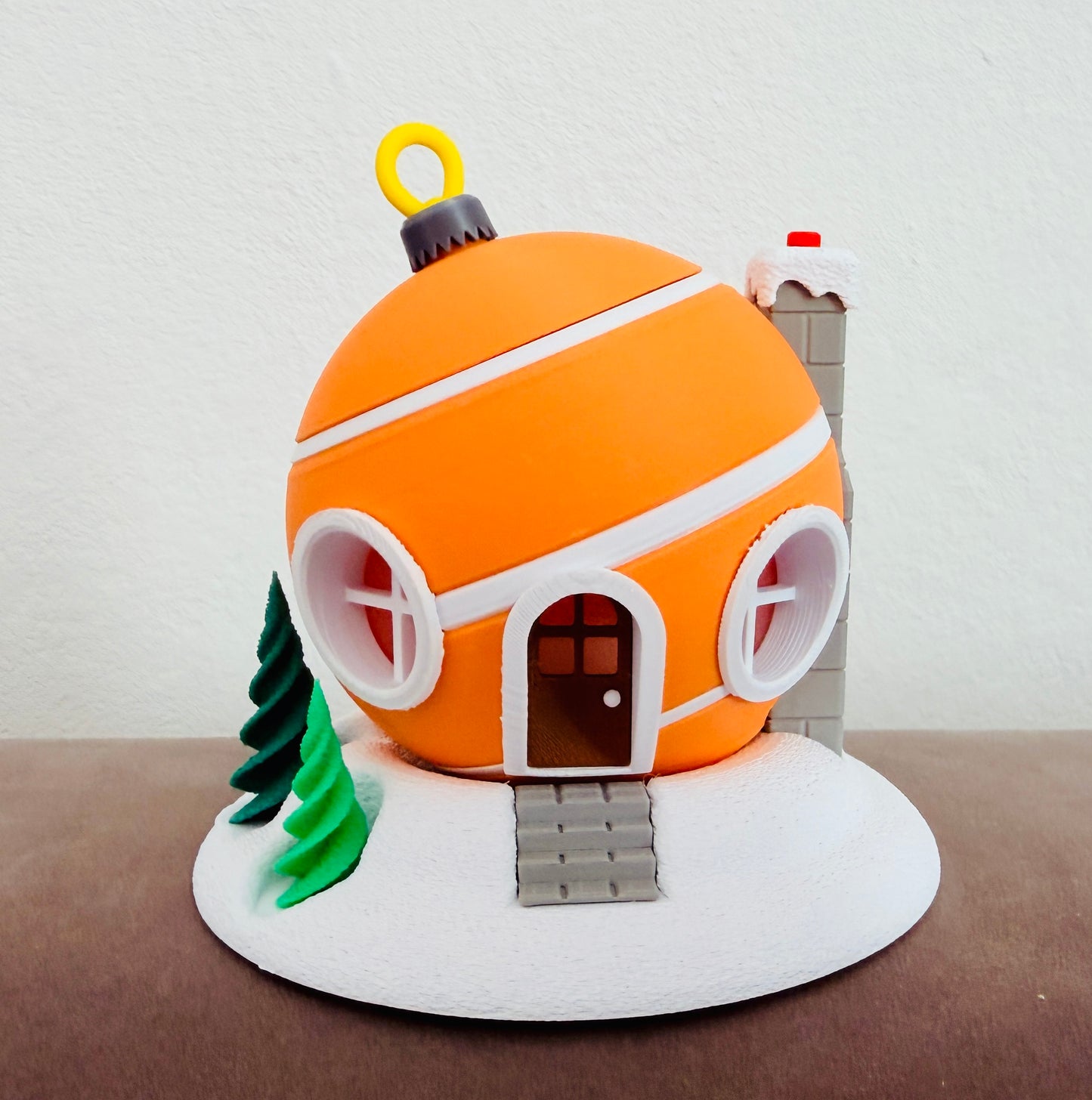 3D-gedrucktes Teelichthaus „Weihnachtskugel“ – inkl. LED Teelicht